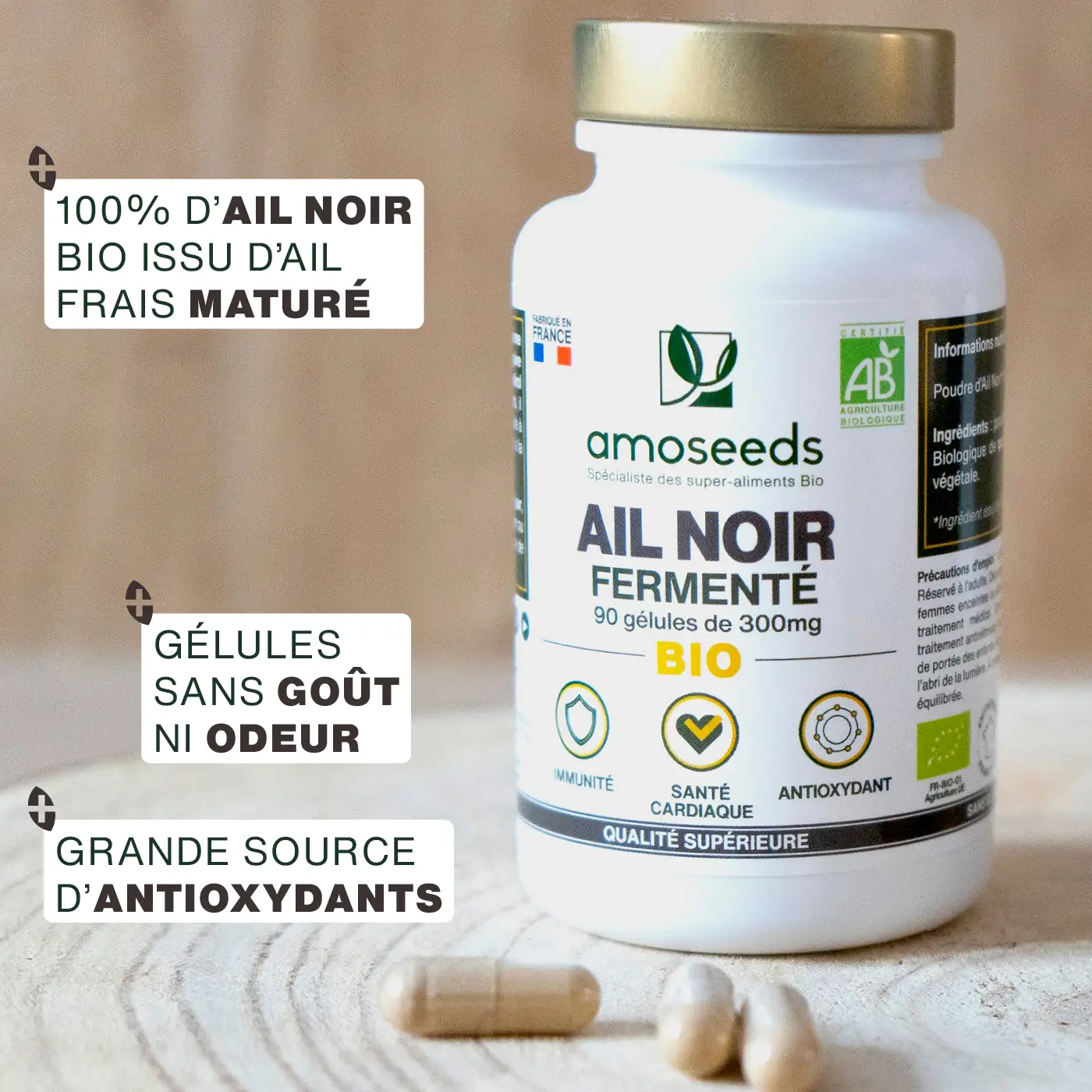 Ail Noir Bio, Fermenté | 90 gélules - Image 3