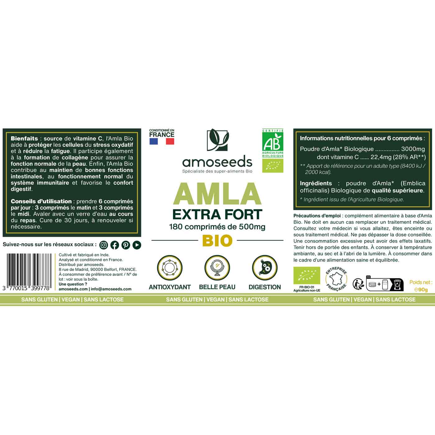 Amla Bio, Extra Fort | 180 comprimés - Image 6
