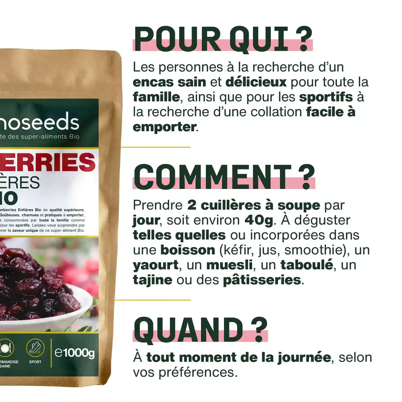 Cranberries Entières Bio 1kg - Image 4