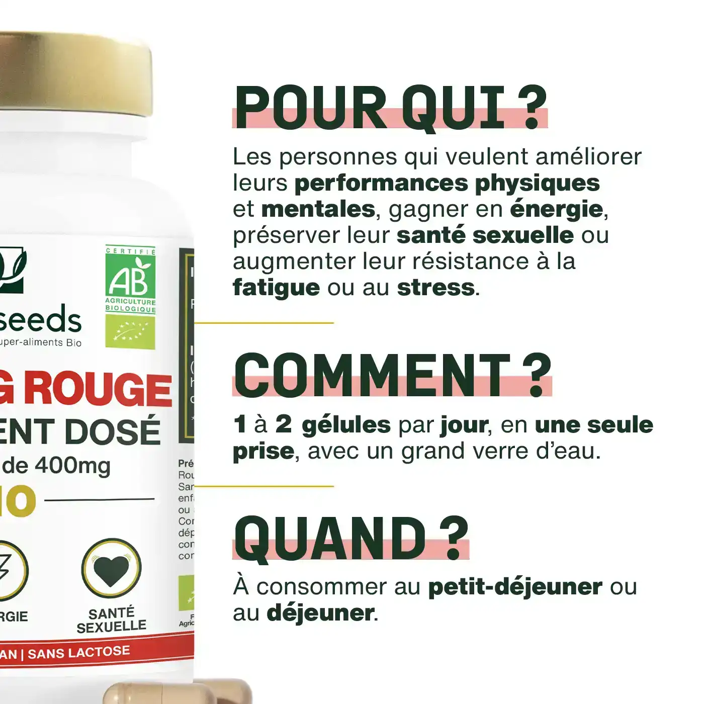 Ginseng Rouge Bio, Hautement Dosé | 60 gélules - Image 4