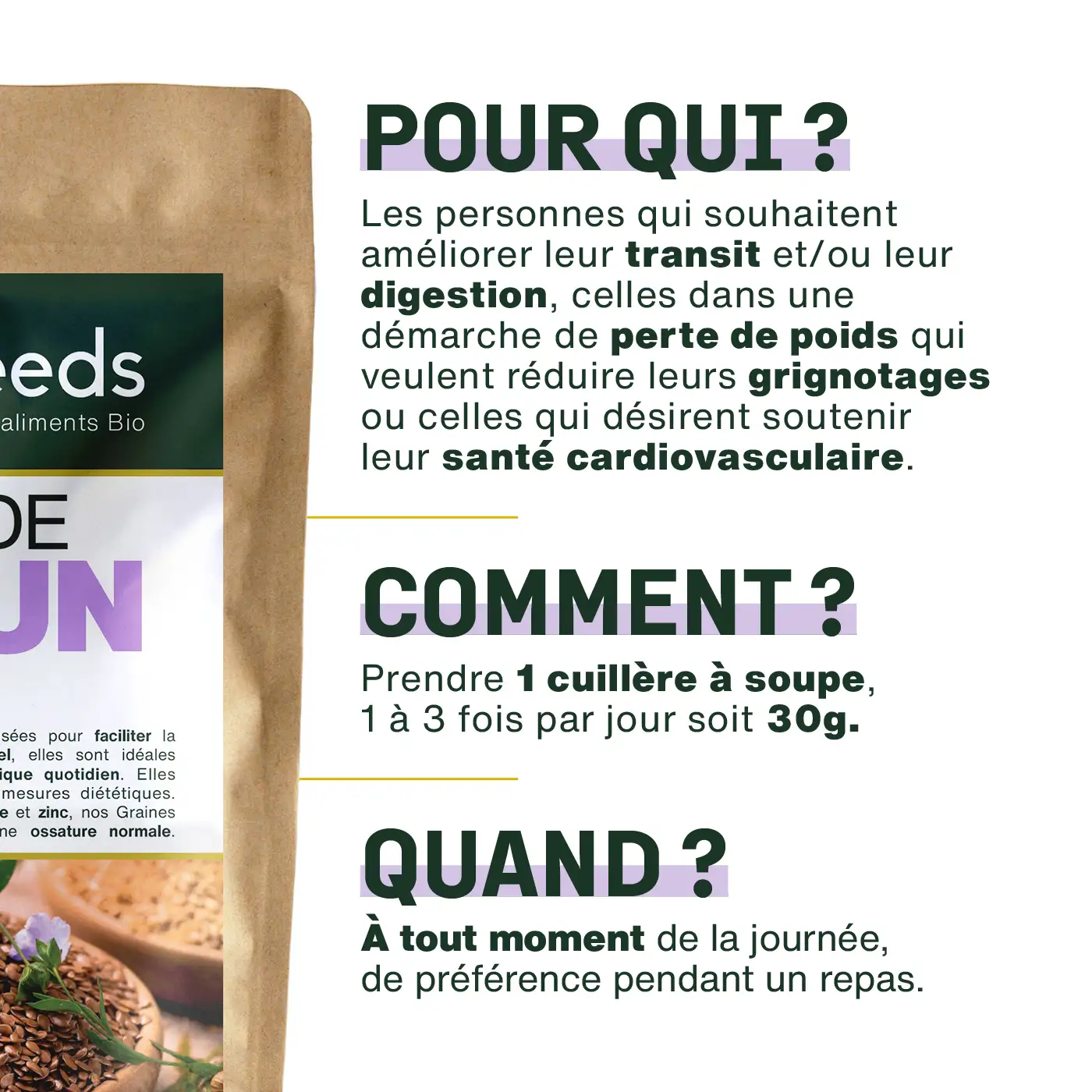 Graines de Lin Brun Bio 1kg - Image 4
