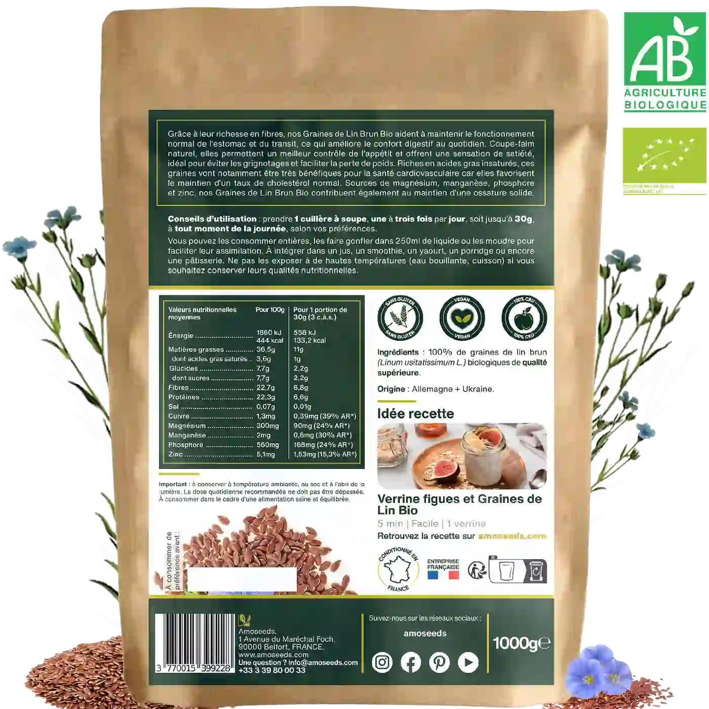 Graines de Lin Brun Bio 1kg - Image 6