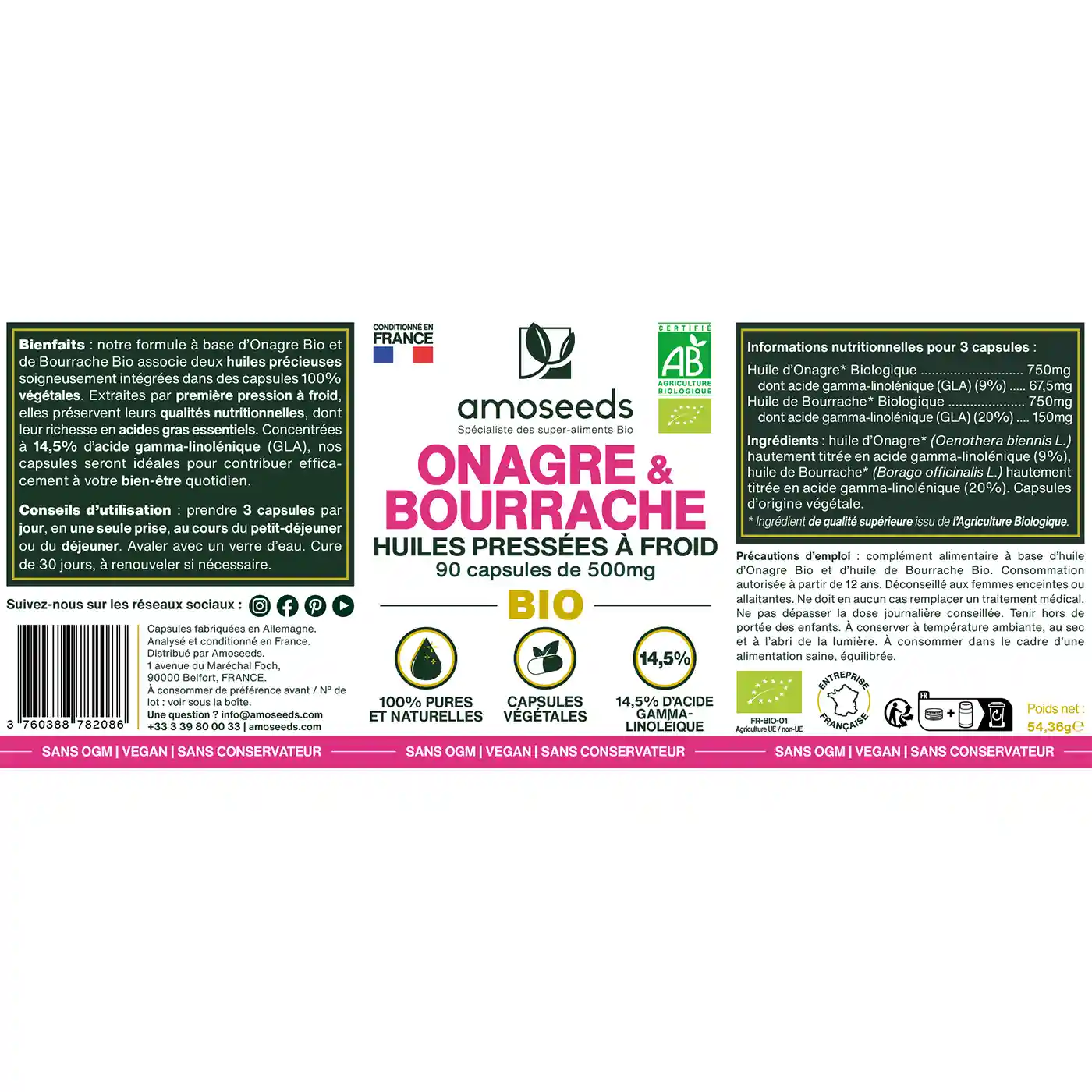 Huile Onagre et Bourrache Bio | 90 capsules - Image 5