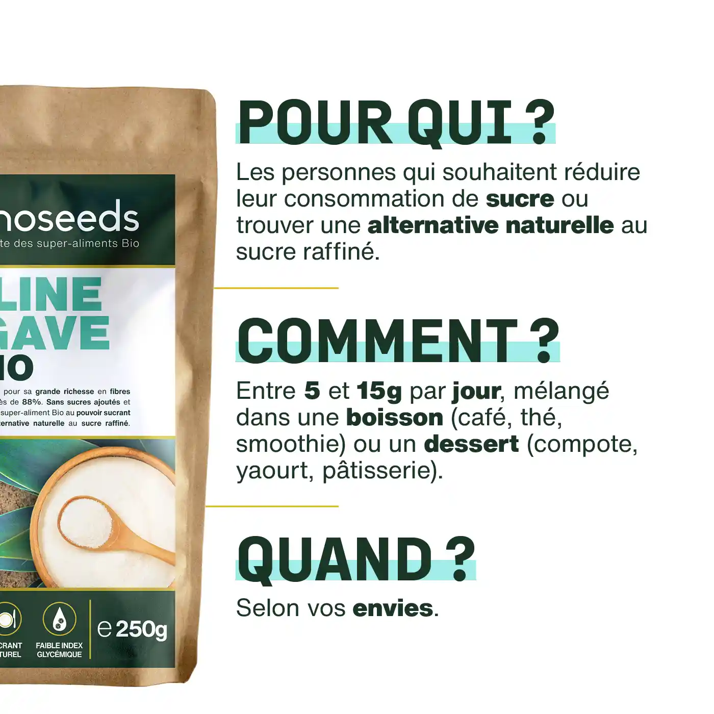Inuline d'Agave Bio 250g - Image 4
