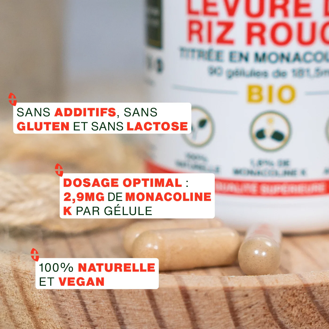 Levure de Riz Rouge Bio | 90 gélules - Image 3
