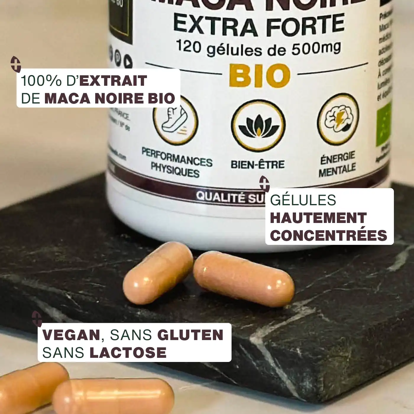 Maca Noire Bio, Extra Forte | 120 gélules - Image 3