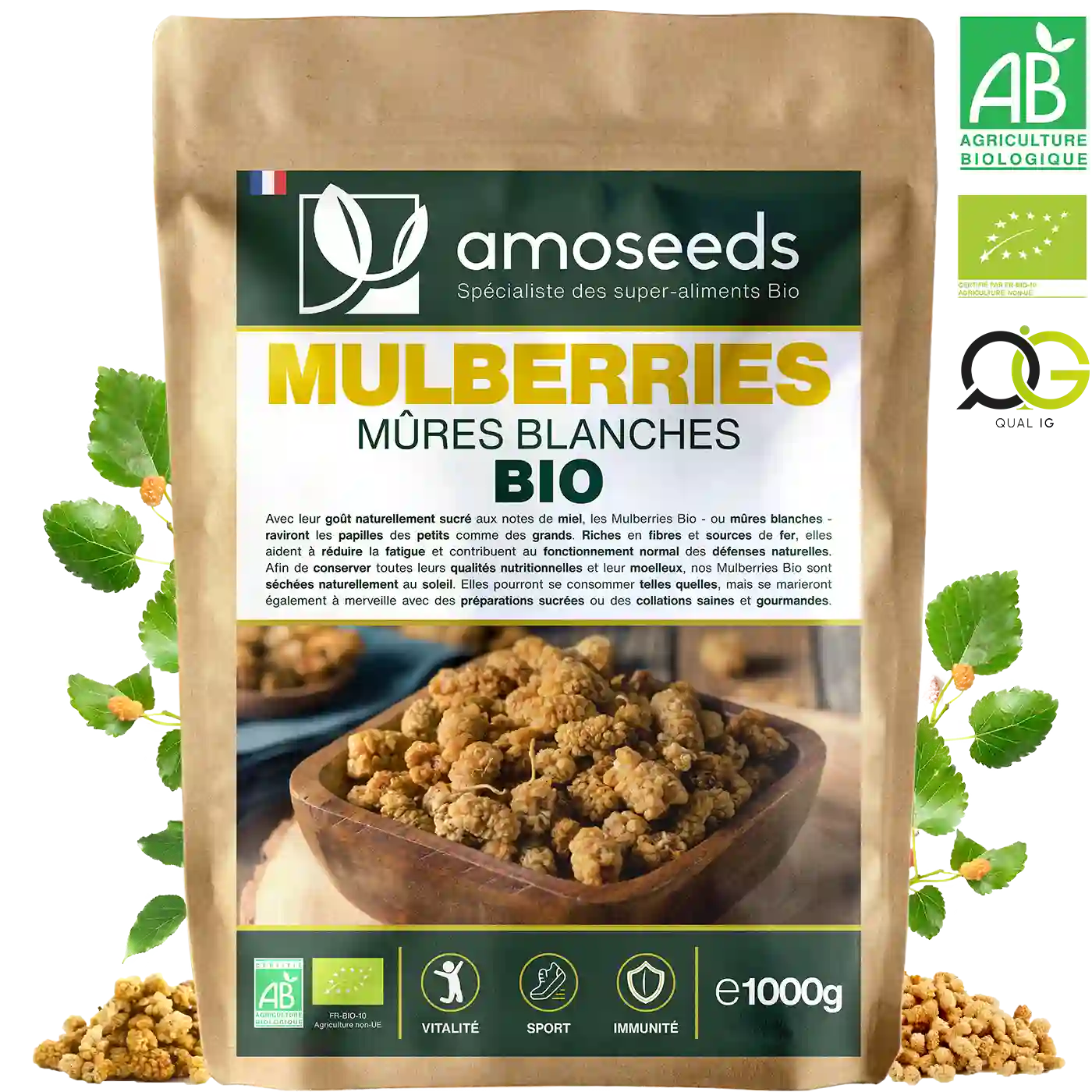 Mulberries (mûres blanches) Bio 1kg