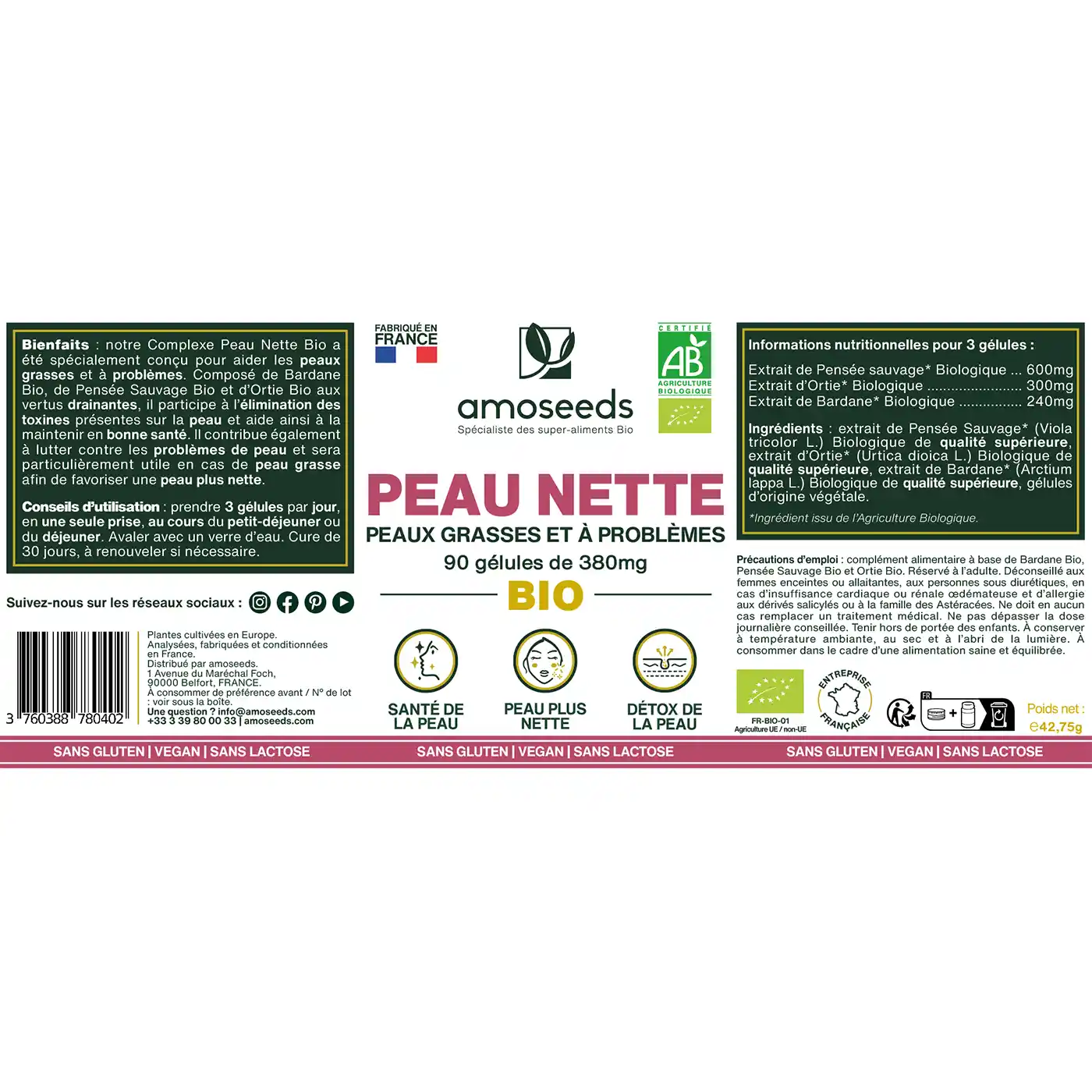 Complexe Peau Nette, Peaux grasses et à problèmes | 90 gélules - Image 6