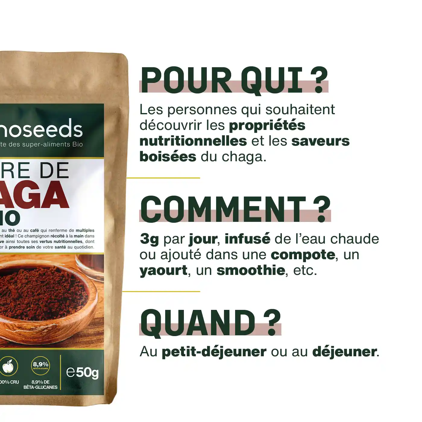 Poudre de Chaga Bio 50g - Image 4