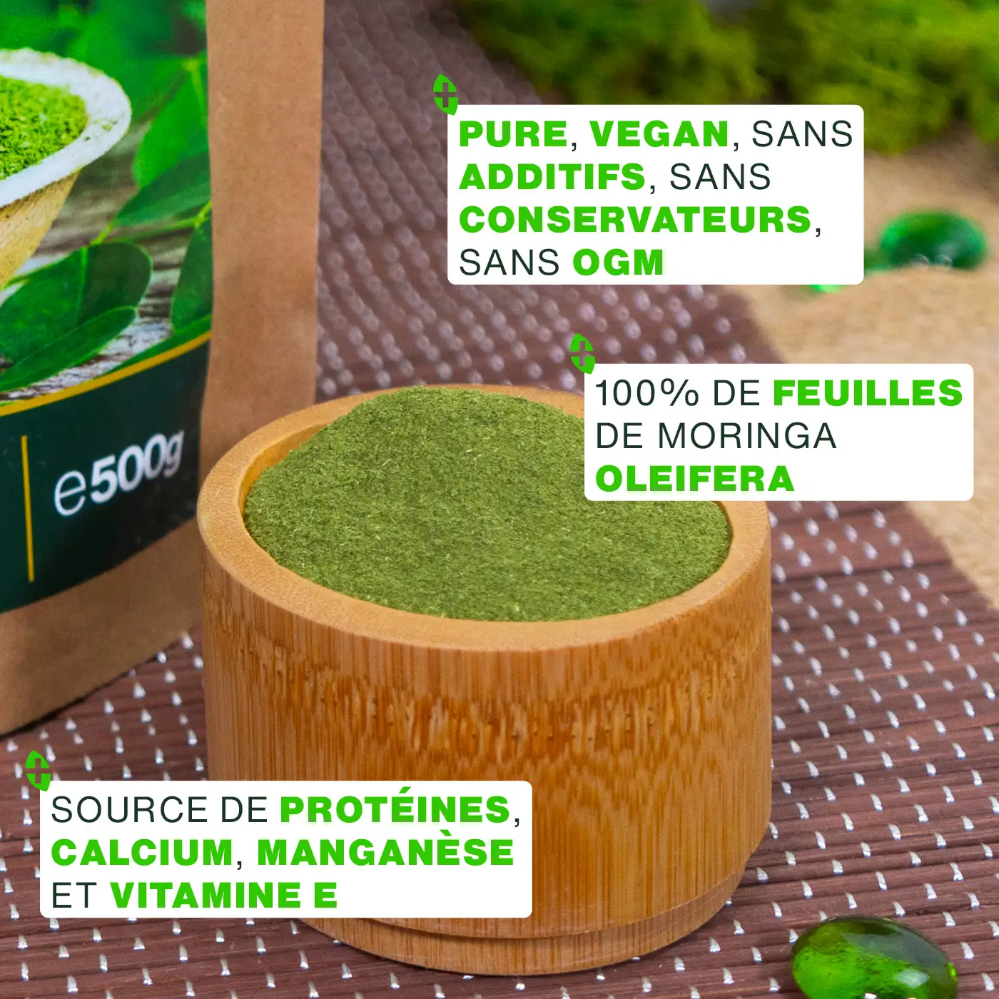 Poudre de Moringa Bio 500g - Image 3