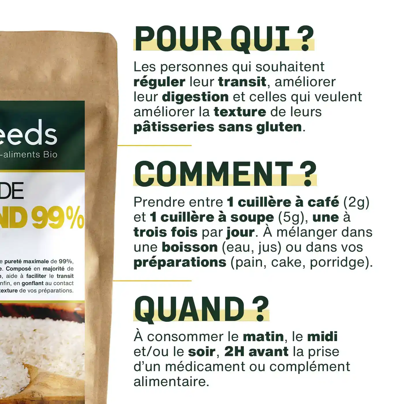 Psyllium Blond Bio 500g (téguments) - Image 4
