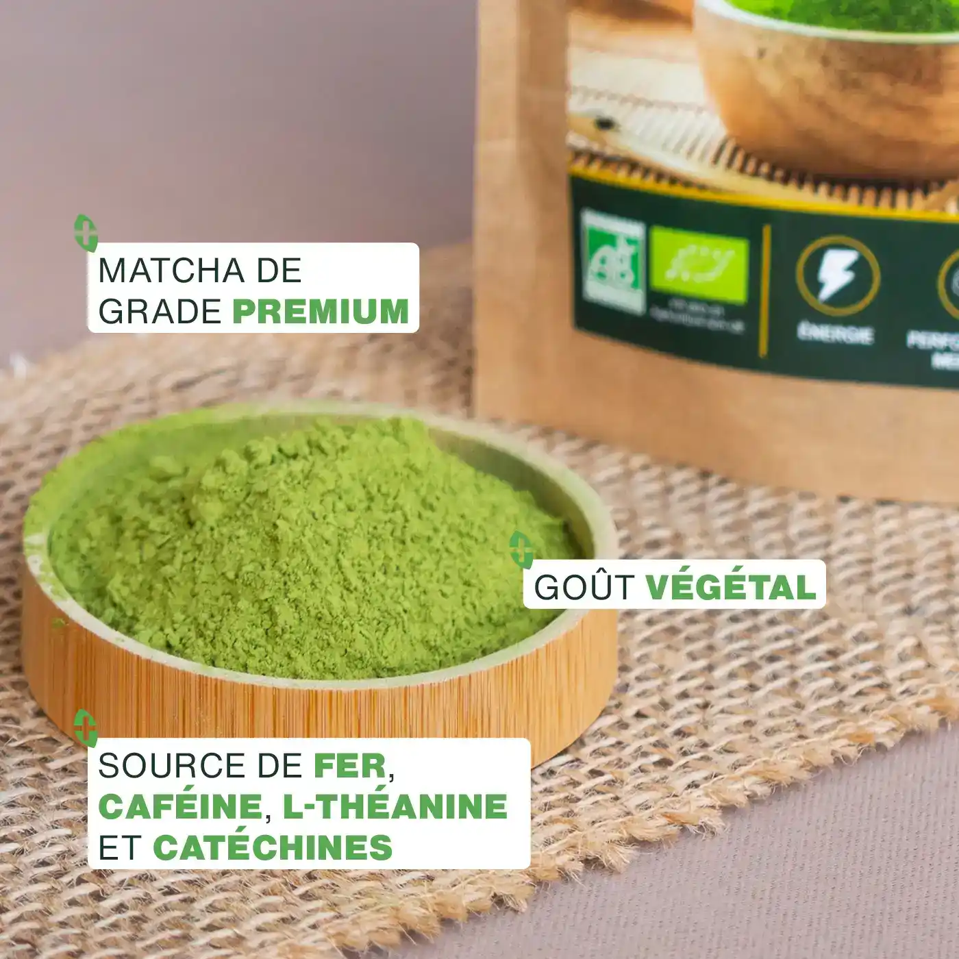 Thé Matcha Premium Japonais en Poudre Bio 200g - Image 3