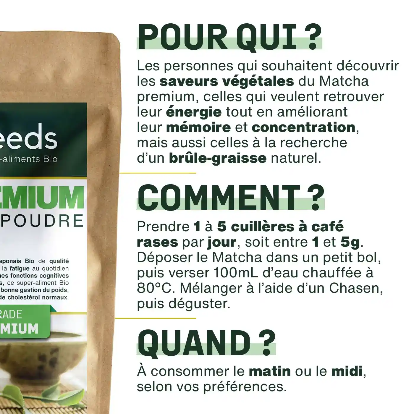 Thé Matcha Premium Japonais en Poudre Bio 200g - Image 4