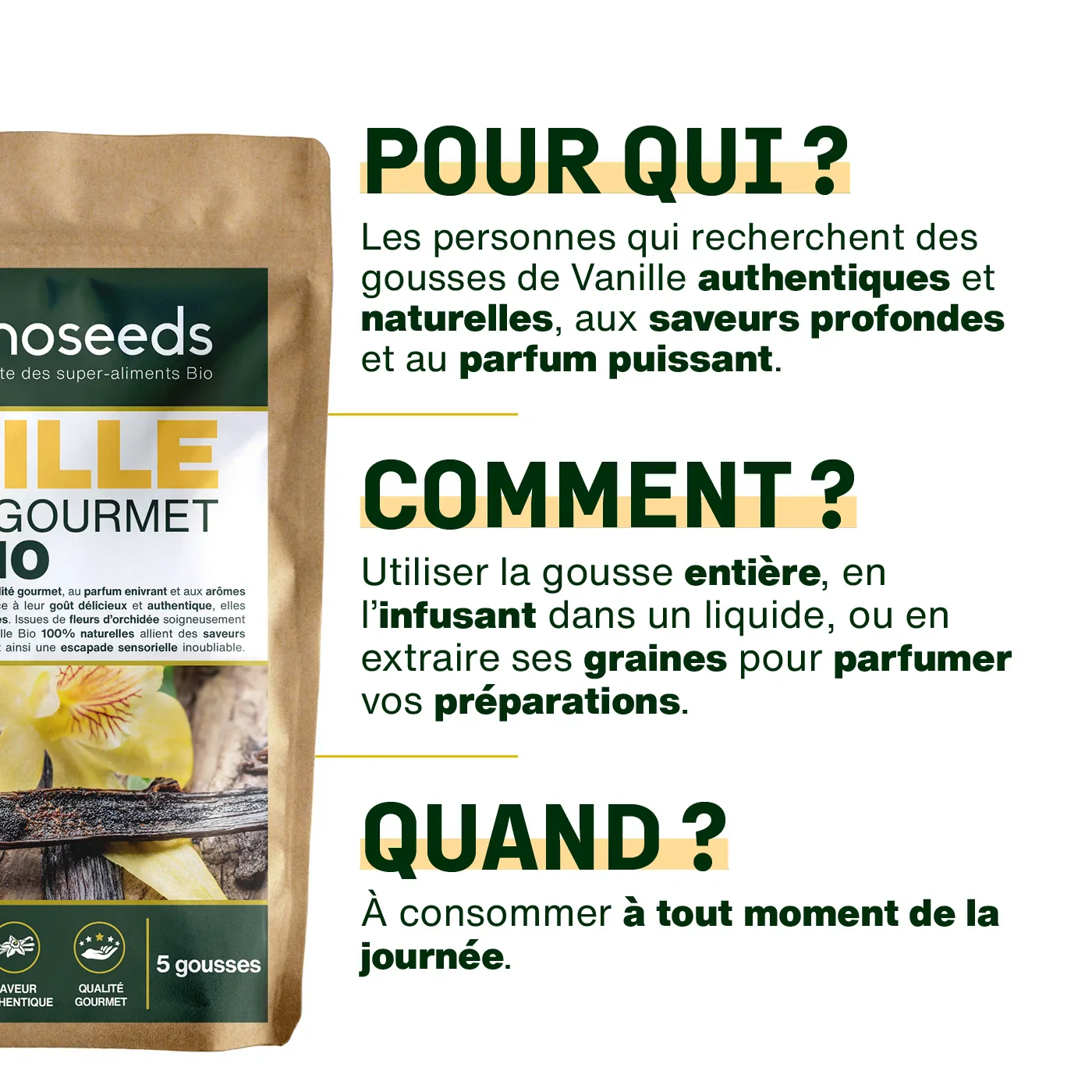 Vanille Bio, qualité Gourmet | 5 gousses - Image 4