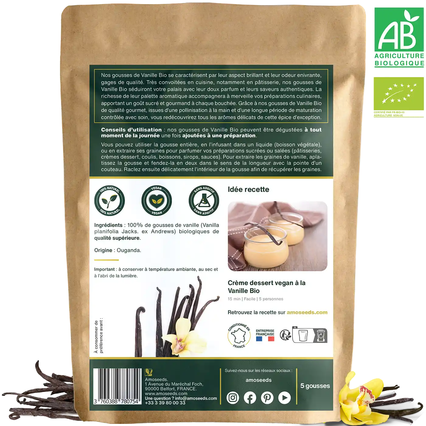 Vanille Bio, qualité Gourmet | 5 gousses - Image 5